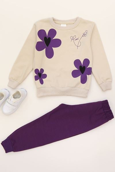 4-10 Yaş 2 İplik Şardonlu İkili Takım Mor - 52038.1776.