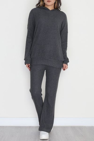 Kapşonlu İnterlok Kumaş İkili Takım Antrasit - 42636.1567.