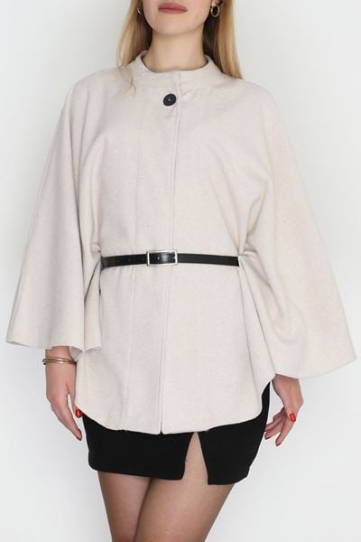 Kaşe Kumaş Kemer Detaylı Panço Taş - 31575.1775.