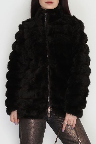 Kürk Görünümlü Peluş Ceket Acıkahve - 80877.107.