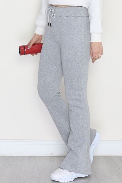 3 İplik İspanyol Paça Eşofman Altı Gri - 42522.1878.