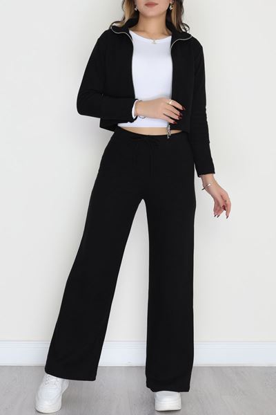 Çift Fermuarlı Selanik İkili Takım Siyah - 42640.1567.