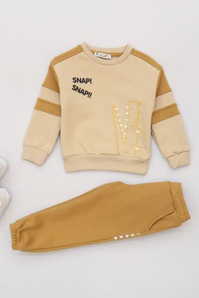 2-5 Yaş Şardonlu Yumoş Kumaş Takım Kahvebej - 1264041.1576.