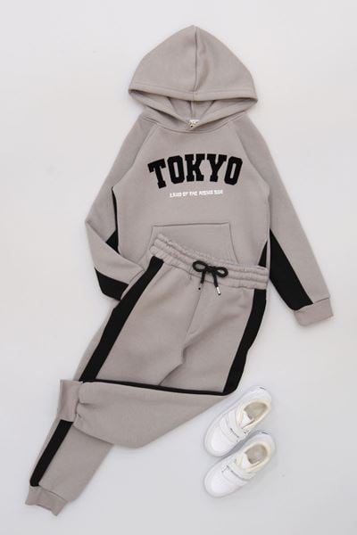 6-9 Yaş 3 İplik Şardonlu Takım Koyugri - 2264031.1576.