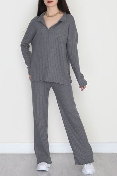 Polo Yaka İnterlok Kumaş İkili Takım Antrasit - 42634.1567.