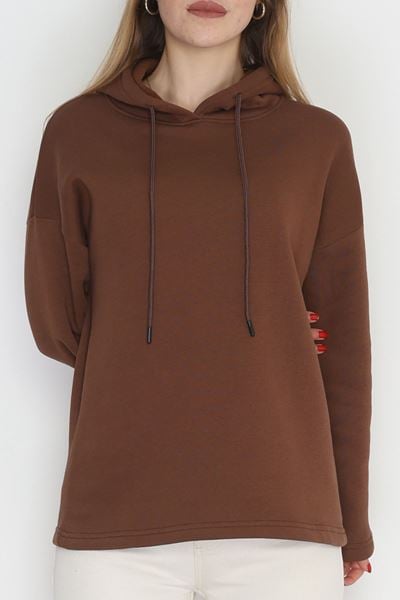 3 İplik Şardonlu Sweat Kahve - 42610.1878.