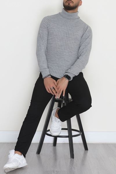 Balıkçı Yaka Erkek Triko Gri - 70774.1766.