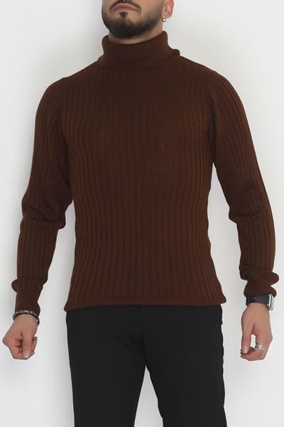 Balıkçı Yaka Erkek Triko Kahve - 70774.1766.