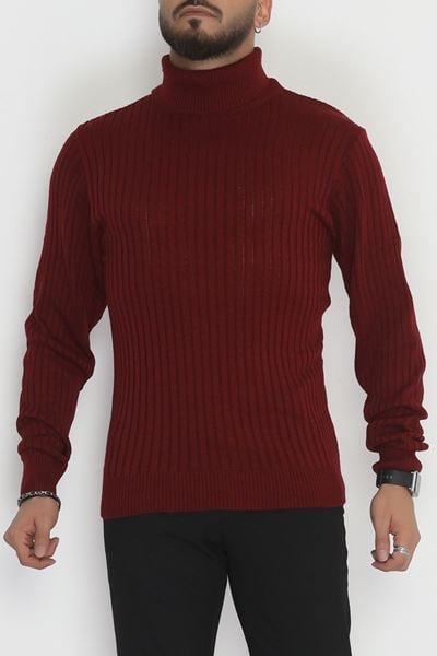 Balıkçı Yaka Erkek Triko Bordo - 70774.1766.