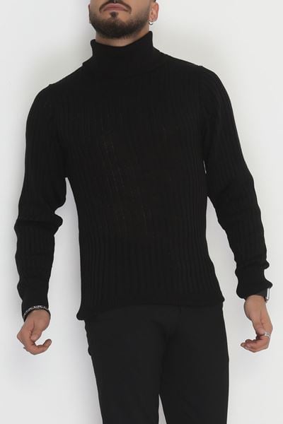 Balıkçı Yaka Erkek Triko Siyah - 70774.1766.