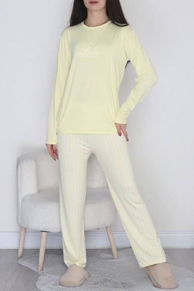 Baskılı Uzun Kol Takım Sarı - 664.1287.