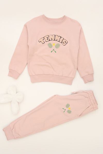 6-9 Yaş Şardonlu Yumoş Kumaş Takım Pudra - 6264361.1576.