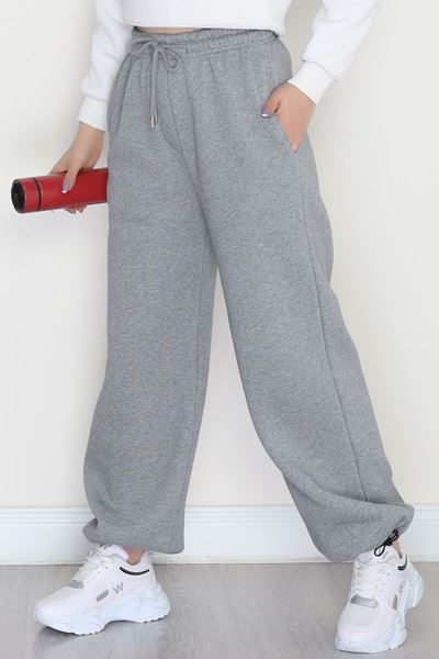 3 İplik Şardonlu Paça Stoperli Eşofman Altı Gri - 52069.2113.