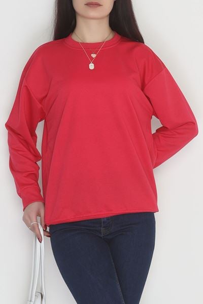 2 İp Bisiklet Yaka Sweat Fuşya - 20790.1878.