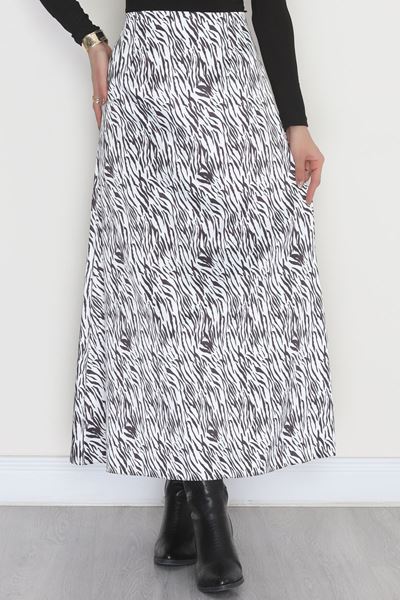 Desenli Saten Etek Siyahbeyaz - 4329.1595.
