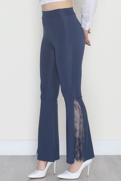 Tüllü İspanyol Paça Tayt İndigo - 50886.1905.