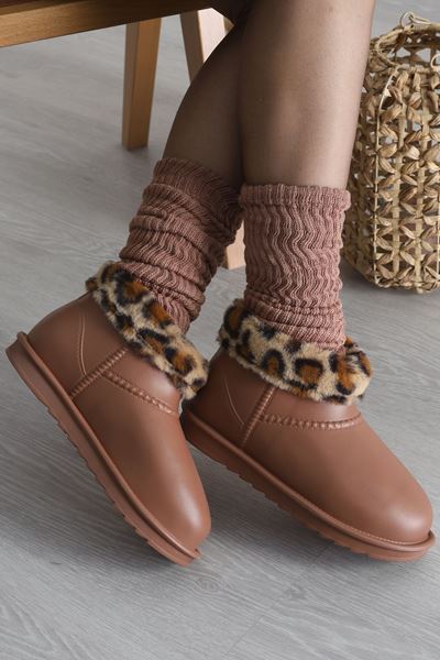Leopar Desenli Bot Kahve - 31617.264.