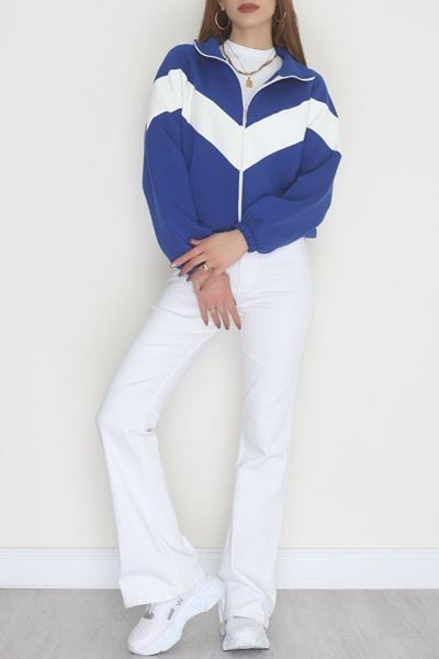 3 İplik Kompakt Oversize Fermuarlı Sweat Saksekru - 42504.1878.