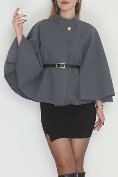 İthal Kaşe Kemerli Panço Füme - 31530.1977.