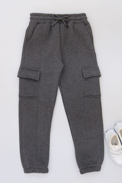 9-12 Yaş 3 İplik Şardonlu Eşofman Altı Füme - 42657.1937.