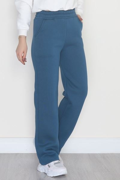 Üç İplik Palazzo Eşofman Altı Petrol - 20970.1878.