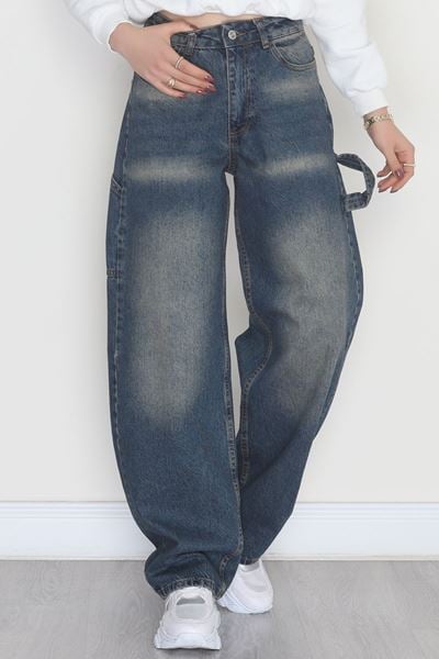 Carpenter Detaylı Baggy Kot Pantolon Tintyıkama - 40087.1184.