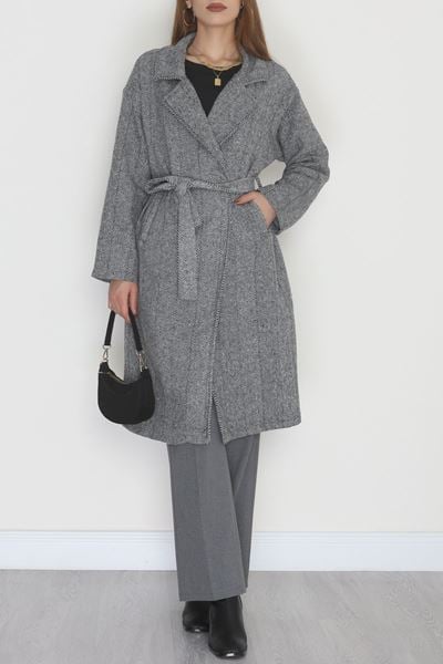 Kuşaklı Kaşe Kaban Siyahçizgili - 31619.701.