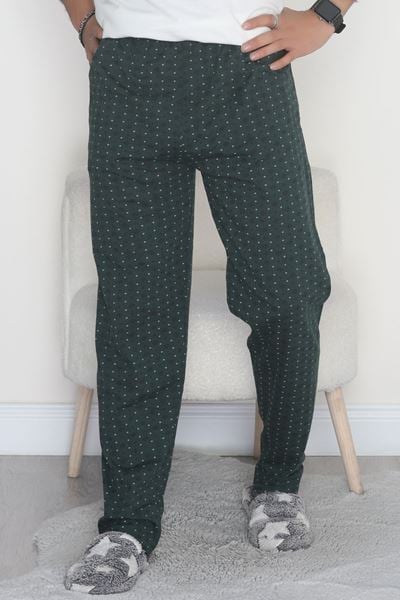 Erkek Süprem Cepsiz Pijama Altı Yeşilbeyaz - 42671.1952.