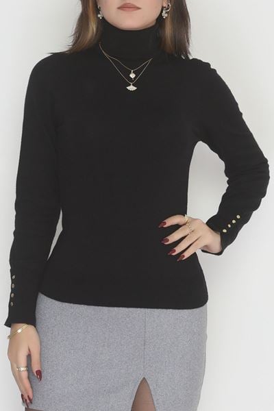 Viskon Elit Boğazlı Triko  Kırçıllısiyah - 31057.1766.