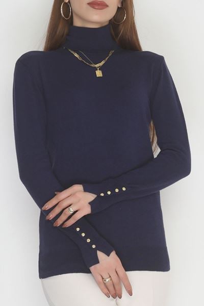 Viskon Elit Boğazlı Triko  Lacivert - 31057.1766.