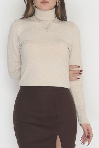 Viskon Elit Boğazlı Triko  Bej - 31057.1766.