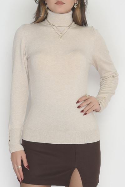 Viskon Elit Boğazlı Triko  Bej - 31057.1766.