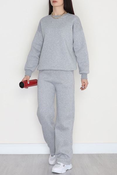 Üç İplik Eşofman Takımı Gri - 70779.1878.