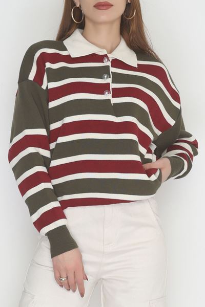 Çizgili Polo Yaka Triko Hakibej - 70870.1765.