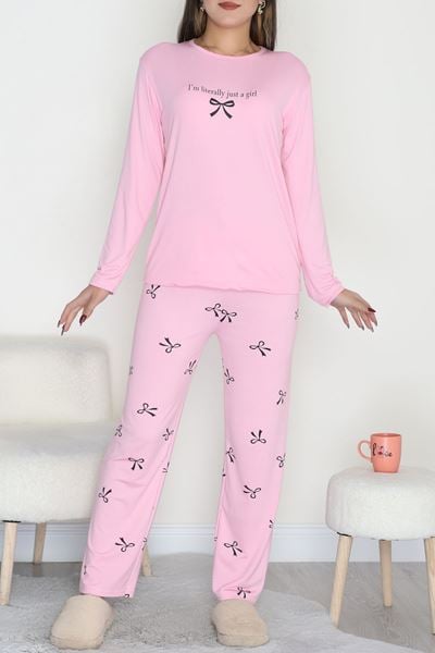 Soft Milan Enjeksiyon Baskılı Pijama Takımı Siyahpembefiyonk - 664.1287.