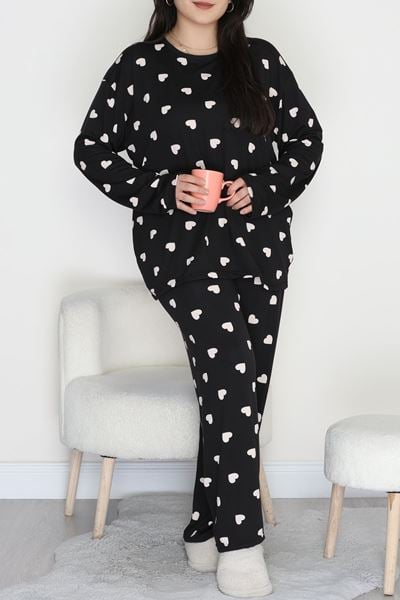 Bisiklet Yaka Battal Takım Siyahbeyaz - 672.1287.