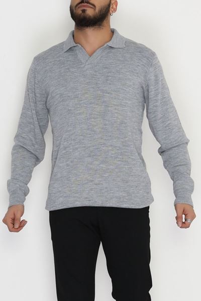 Polo Yaka Erkek Triko Gri - 42550.1766.