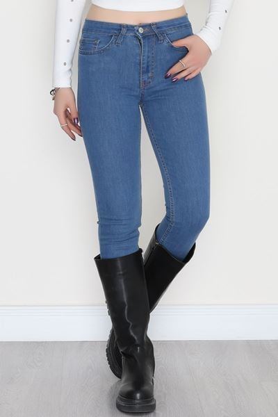 Dar Paça Kot Pantolon Mavi1 - 42683.1836.