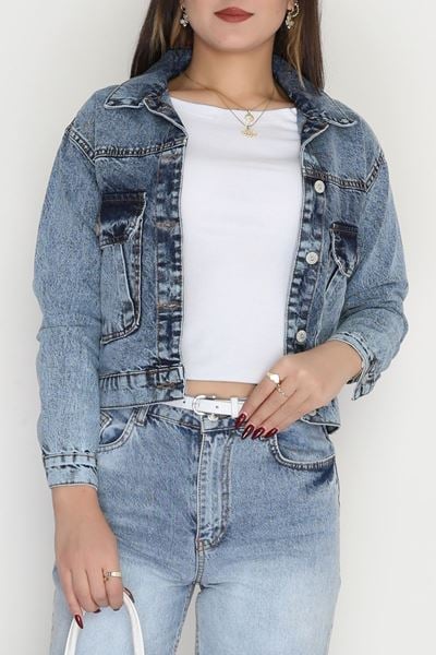 Cep Detay Kot Ceket Açıkmavi - 42680.1836.