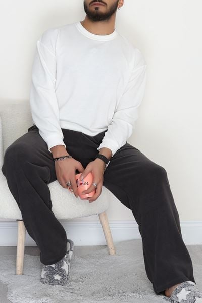 Cepli Polar Erkek Pijama Altı Füme - 42736.1049.