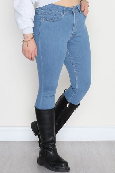 Büyük Beden Dar Paça Kot Pantolon Açıkmavi - 42684.1836.