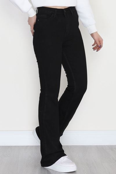 İspanyol Paça Kot Pantolon Siyah1 - 42687.1836.