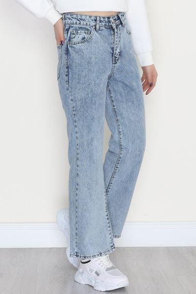 İspanyol Paça Kot Pantolon Buzmavi - 42687.1836.