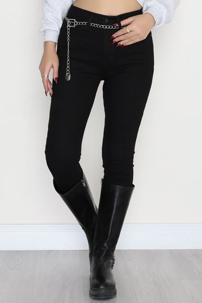 Dar Paça Kot Pantolon Siyah - 42683.1836.