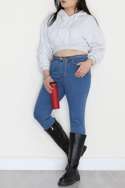 Büyük Beden Dar Paça Kot Pantolon Mavi5 - 42684.1836.