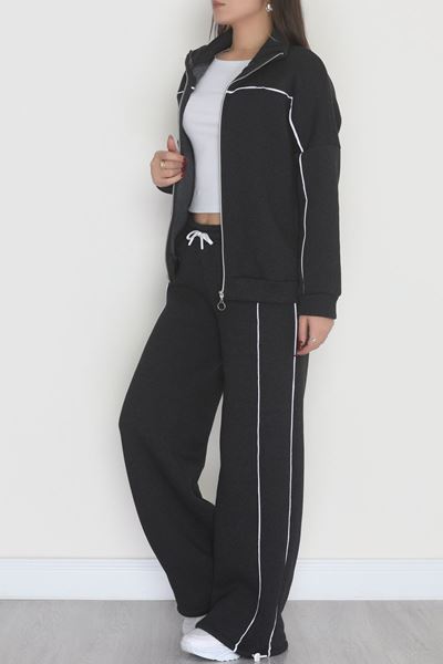 3 İplik Şardonlu Biyeli Fermuarlı Takım Füme - 52031.1857.