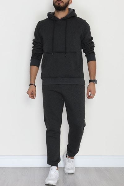 3 İplik Şardonlu Erkek Eşofman Takımı Antrasit - 42678.2066.