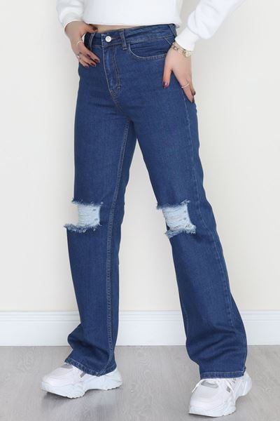 Lazer Kesim Palazzo Kot Pantolon Koyumavi - 42689.1836.