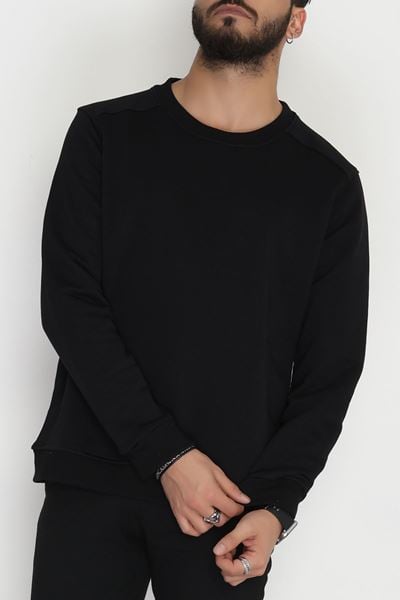 3 İplik Şardonsuz Erkek Sweat Siyah - 42617.1878.