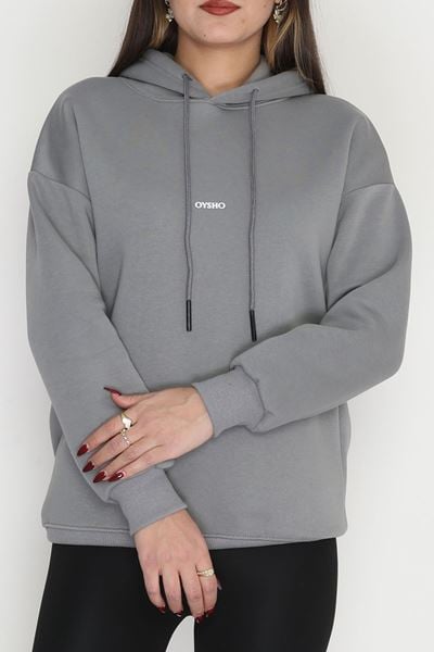 3 İplik Kapşonlu Baskılı Sweat Boyalıgri - 42223.1878.